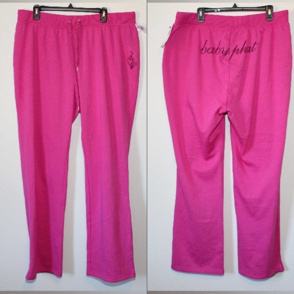 NWT Baby Phat Y2K Bling Logo Sweatpants Rhinestone Pink Plus Size 2X H14232 - Picture 13 of 13
